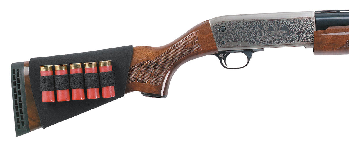 Uncle Mike's 5rd Neoprene Shotgun Buttstock Shell Holder Black Non-Slip 88493