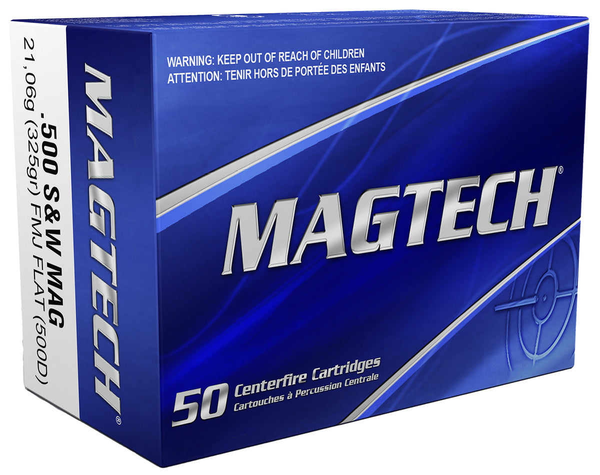 Magtech Sport Shooting Range/Training Full Metal Jacket Flat Nose 325 Grain .500 S&W Mag 1805 fps 754908193417