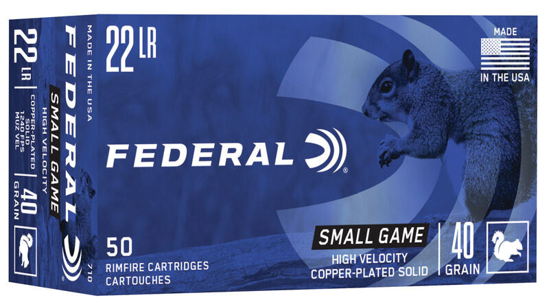Federal .22 Long Rifle  40 grain Copper-Plated Round Nose ammunition