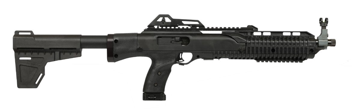 Hi-Point 4595PBRACE 4595P 45 ACP 9+1 14.95" Black Threaded Barrel, Black Powdercoat Polymer Receiver w/Picatinny Rail, Picatinny Rail Forend, Black Pistol Brace, Black Plastic Grip