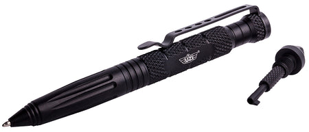 Uzi Accessories UZITACPEN6BK 6" Black Aluminum Tactical Defense Pen with Glass Breaker/Cuff Key