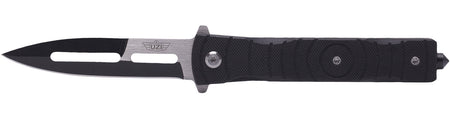 Uzi Accessories UZKFDR014 Mossad III 3.50" Folding Spear Point Plain Black/Silver Stainless Steel Blade Black G10 Handle Features Glass Breaker Includes Metal Clip