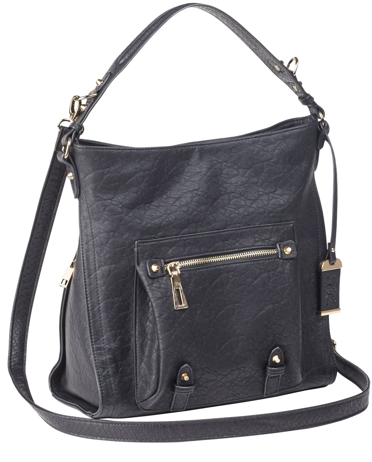Bulldog BDP053 Black Leather Hobo Purse with Integrated Holster for Small Pistols and Revolvers RH