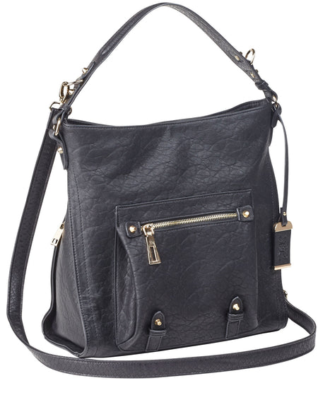 Bulldog BDP053 Black Leather Hobo Purse with Integrated Holster for Small Pistols and Revolvers RH