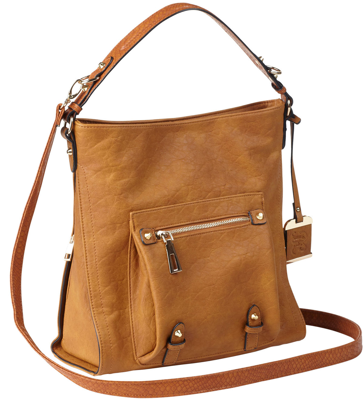 Bulldog BDP054 Brown Leather Hobo Purse with Integrated Holster for Small Pistols and Revolvers RH