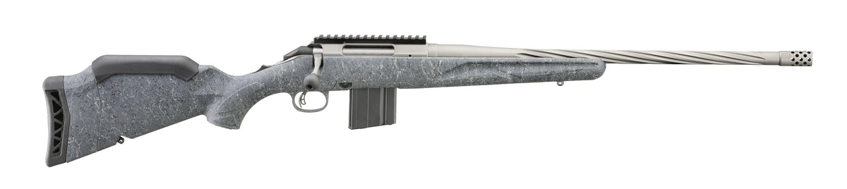 Ruger 46910 American II Full Size 6mm ARC 10+1 20" Cobalt Cerakote Spiral Fluted Threaded Barrel & Alloy Steel Receiver w/Picatinny Rail, Gray Splatter Adj LOP Synthetic Stock