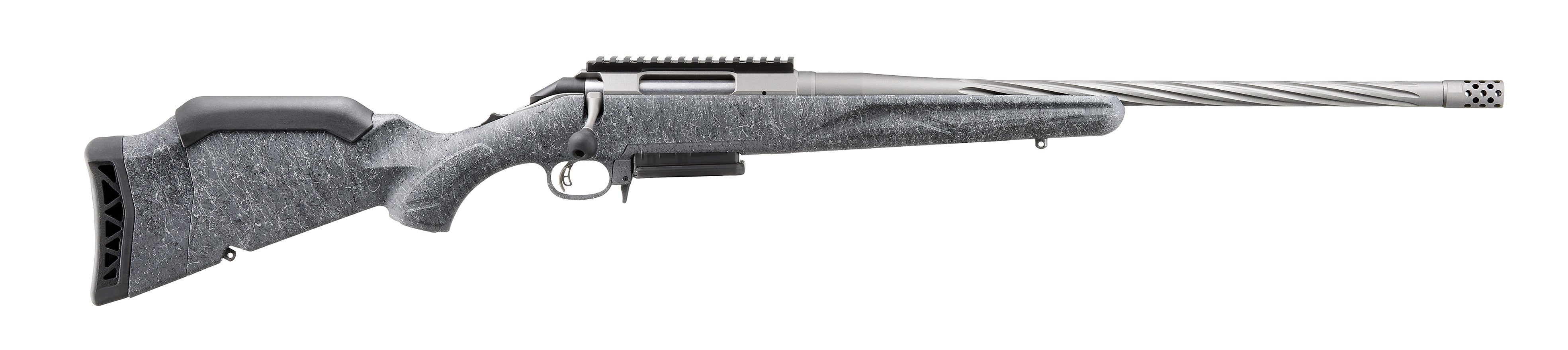 Ruger 46916 American II Full Size 6.5 PRC 3+1 20" Cobalt Cerakote Spiral Fluted Threaded Barrel & Alloy Steel Receiver w/Picatinny Rail, Gray Splatter Adj LOP Synthetic Stock