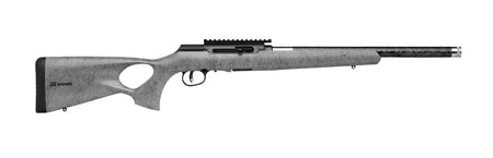 Savage Arms 47253 A Series TimberLite 22LR 10+1 18" Black Threaded Carbon Fiber/SS Barrel, Black Picatinny Rail Steel Receiver, Gray w/Black Webbing Synthetic Fixed Thumbhole Stock
