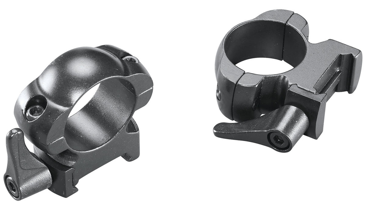 Weaver Mounts Lever Lok Rings 1" High Matte Black