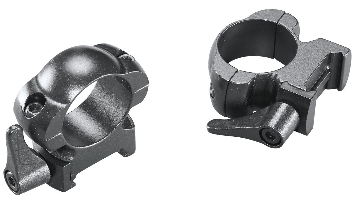 Weaver Mounts Lever Lok Rings 1" High Matte Black