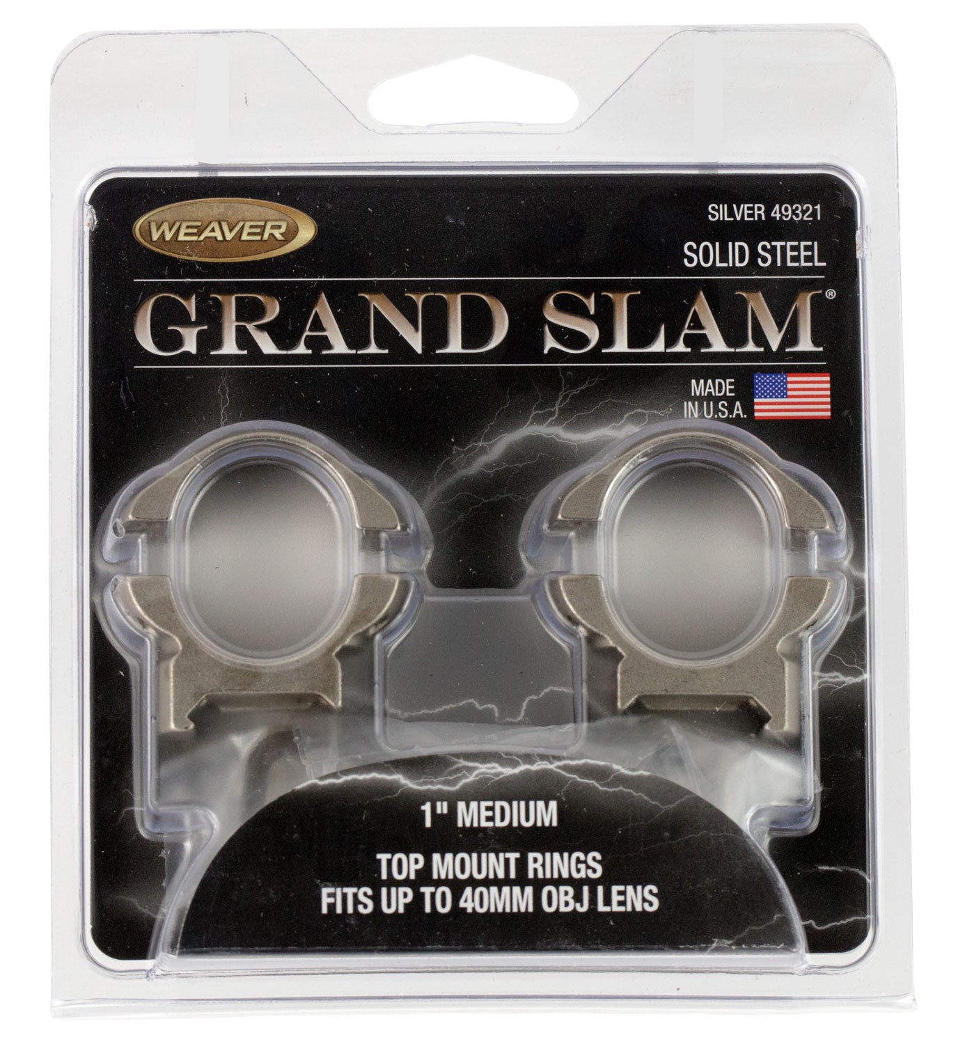 Weaver Mounts Grand Slam Rings 1" Medium Silver