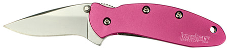 Kershaw 1600PINK Chive 1.90" Folding Knife Plain Drop Point 420HC Blade, Pink Aluminum Handle Includes Clip