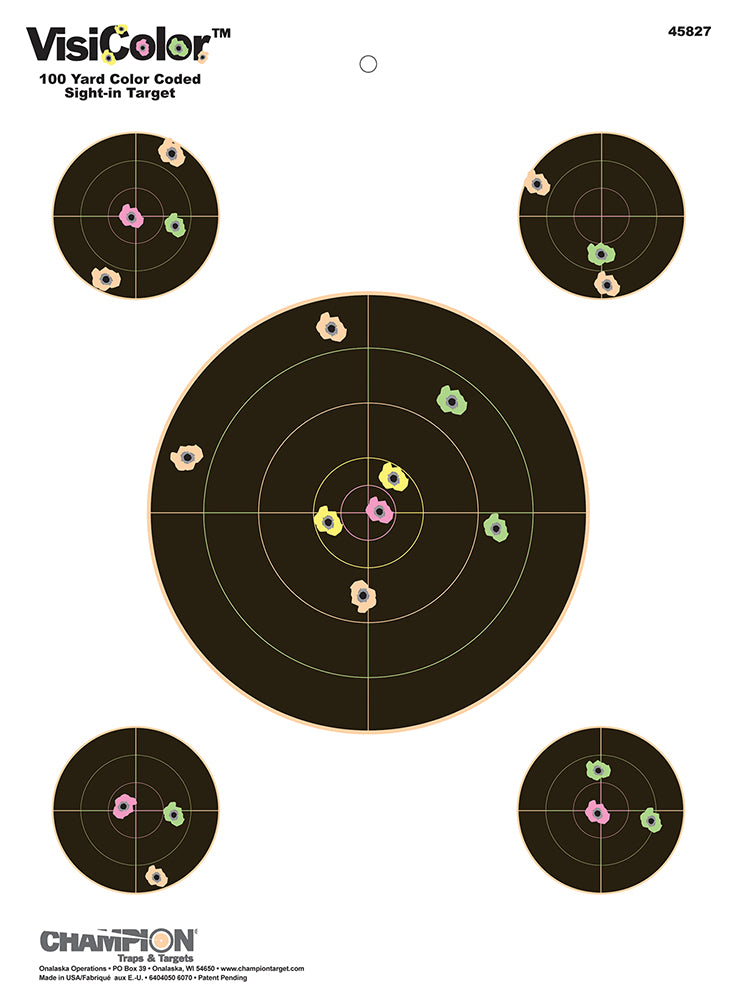 Champion 45827 VisiColor Multi-Color Peel-and-Stick Bullseye Target 10 Pk