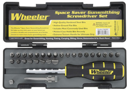 Wheeler 664507 Compact Gunsmithing Screwdriver Set, Gray Steel