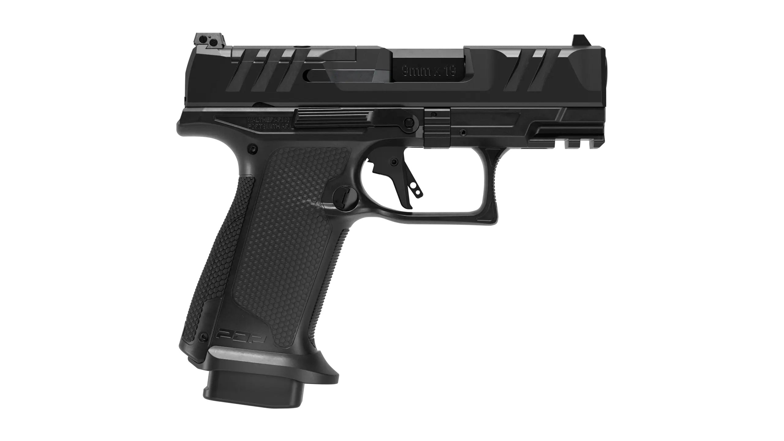 Walther Arms 4797054 PDP F-Series Pro E 9mm Luger 10+1 3.50" Black Steel Barrel, Black Optic Ready/Serrated Steel Slide, Black Polymer Frame w/Picatinny Rail, Interchangeable Backstrap Grip