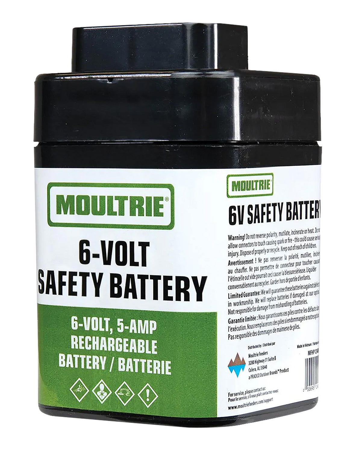Moultrie MFHP12406 Black 6V Rechargeable Safety Battery Compatible with Moultrie Feeders
