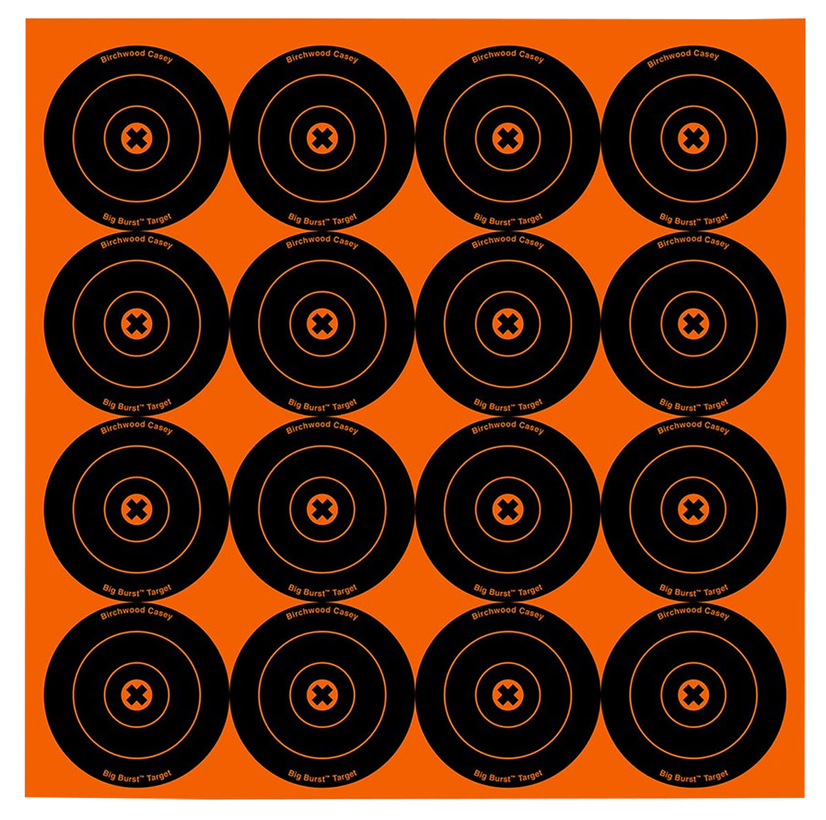 Birchwood Casey Big Burst Revealing 3" Bullseye Paper Target Black/Orange 48 Pack
