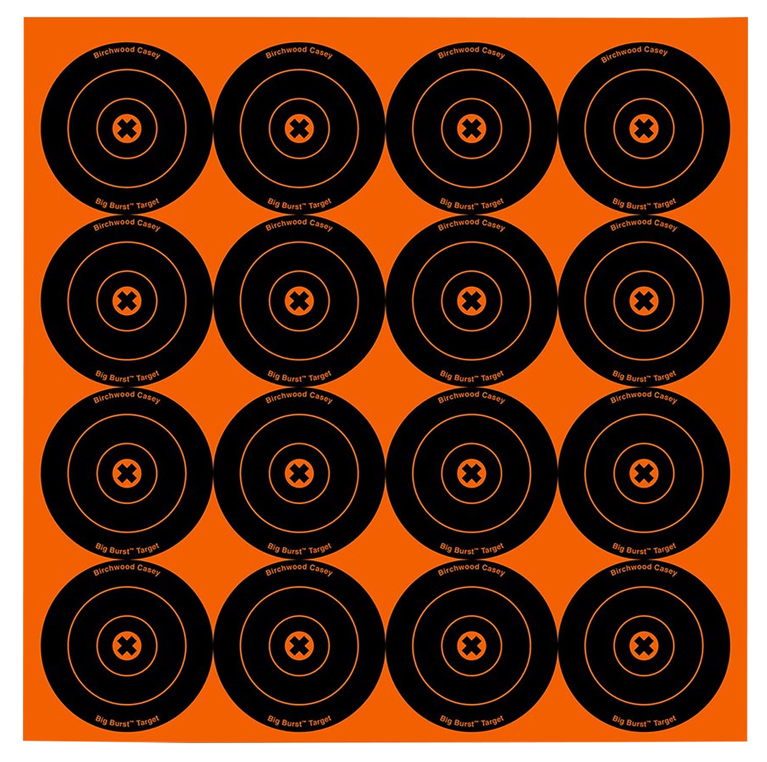 Birchwood Casey Big Burst Revealing 3" Bullseye Paper Target Black/Orange 48 Pack
