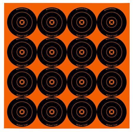 Birchwood Casey Big Burst Revealing 3" Bullseye Paper Target Black/Orange 48 Pack