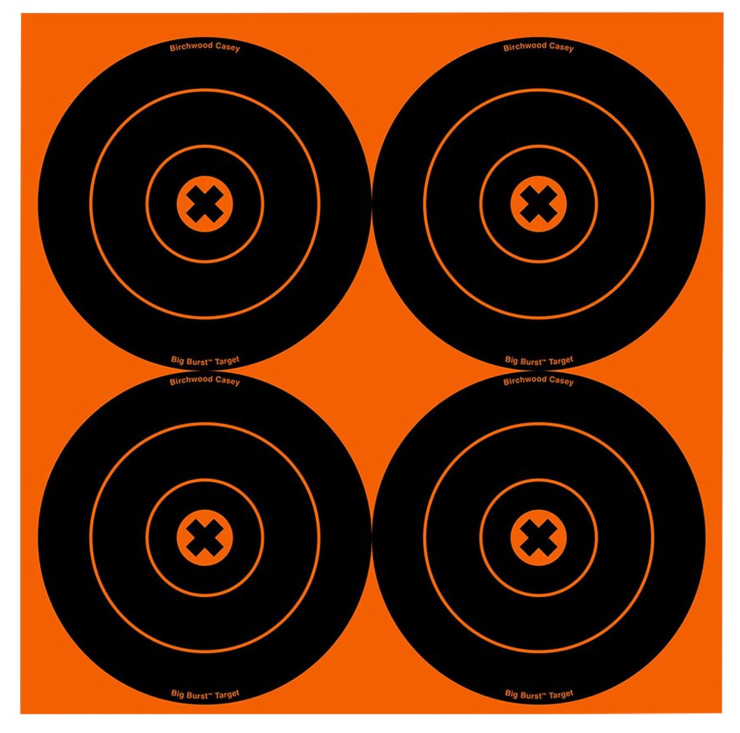 Birchwood Casey Big Burst Revealing 6" Bullseye Paper Target Black/Orange 12 Pack