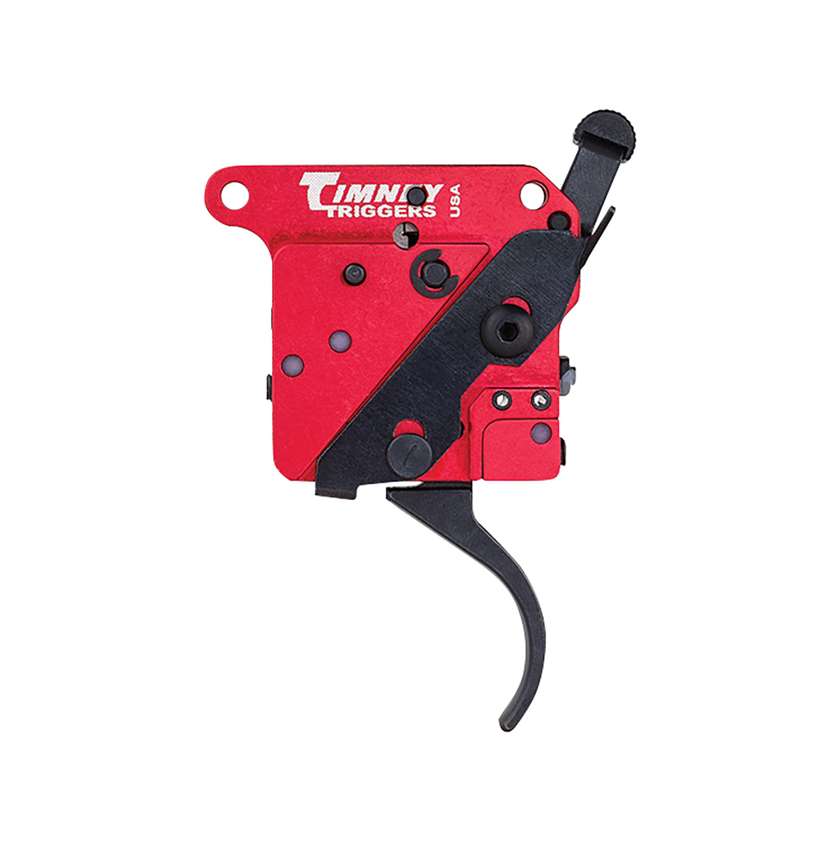 Timney Two-Stage Curved Trigger 1-1.50 lbs Black/Red for Remington 700 Right Hand