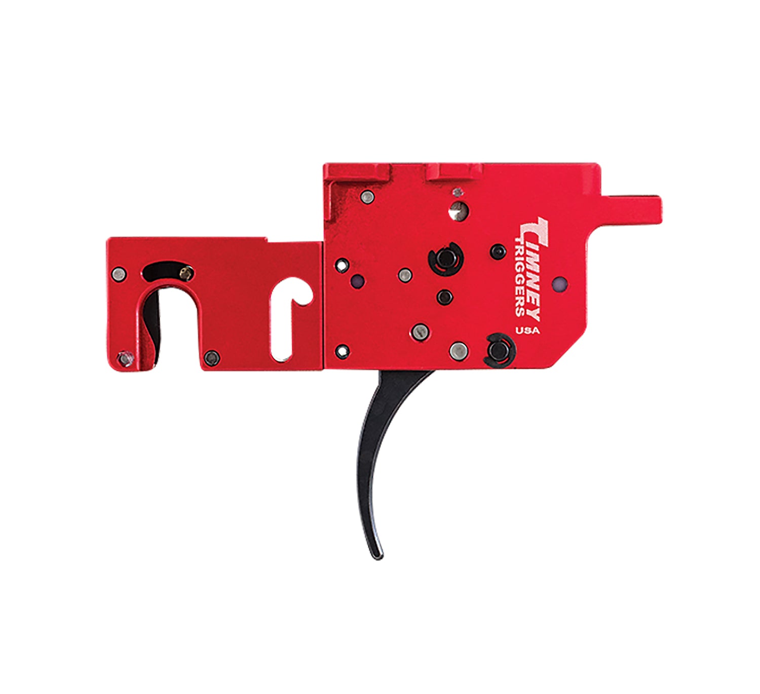 Timney RPR Two-Stage Curved Trigger 8 oz First Stage 1 lb Second Stage Black/Red Ruger Precision