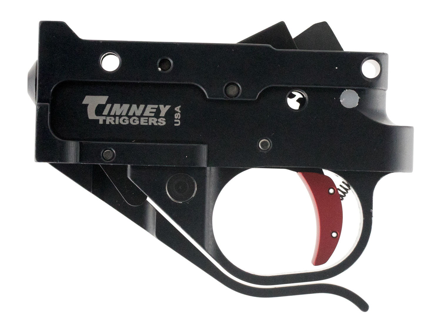 Timney Single-Stage Curved Trigger 2.75 lb Draw Weight Black Housing Red Shoe for Ruger 10/22