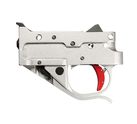 Timney Single-Stage Curved Trigger 2.75 lb Silver Housing Red Shoe for Ruger 10/22