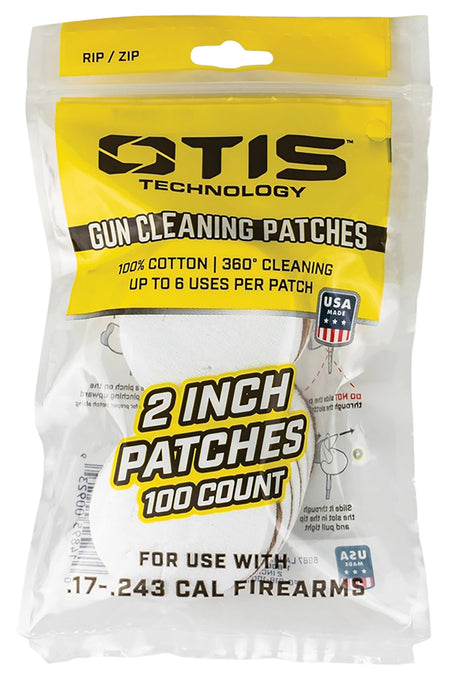 Otis FG918100 17-22 Caliber Rimfire Pistol Rifle Cleaning Patches 100 Per Pkg