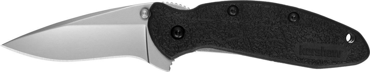 Kershaw 1620 Scallion 2.40" Folding Flipper 420HC SS Plain Blade, Black Nylon Handle with SpeedSafe Opener