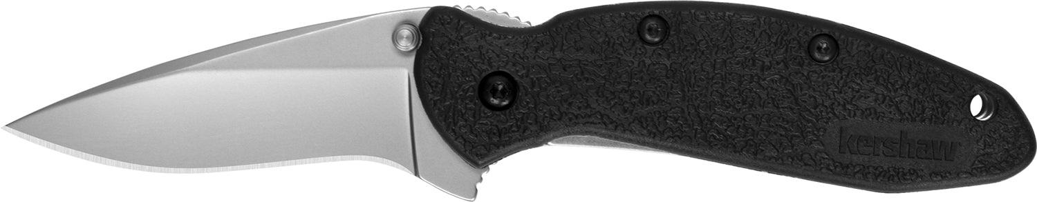 Kershaw 1620 Scallion 2.40" Folding Flipper 420HC SS Plain Blade, Black Nylon Handle with SpeedSafe Opener