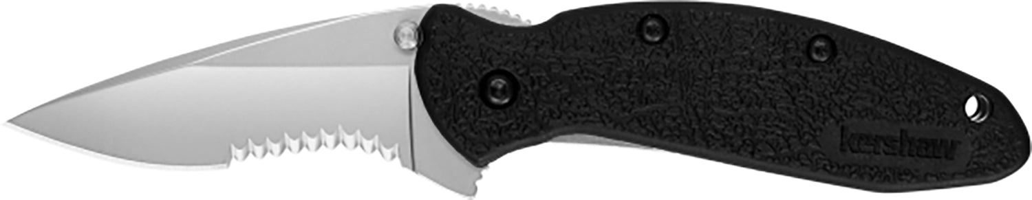 Kershaw 1620ST Scallion 2.40" Folding Serrated 420HC SS Blade, Black Glass-Filled Nylon Handle with Pocket Clip
