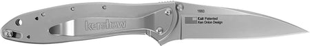 Kershaw 1660 Leek 3" Folding Knife Plain 14C28N Steel Blade, Bead Blasted Stainless Handle SpeedSafe Opener