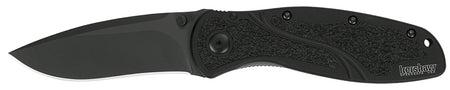 Kershaw 1670BLK Blur 3.40" Assisted Opening Drop Point 14C28N Black DLC Blade, Black Anodized Aluminum Handle