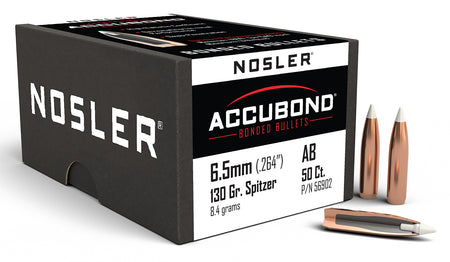Nosler AccuBond 6.5 Creedmoor 130 Grain Spitzer Point Big Game Bullets 50/Box