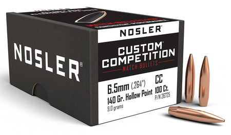 Nosler 26725 Custom Competition 6.5 Creedmoor 140 Grain Hollow Point BT 100/Box