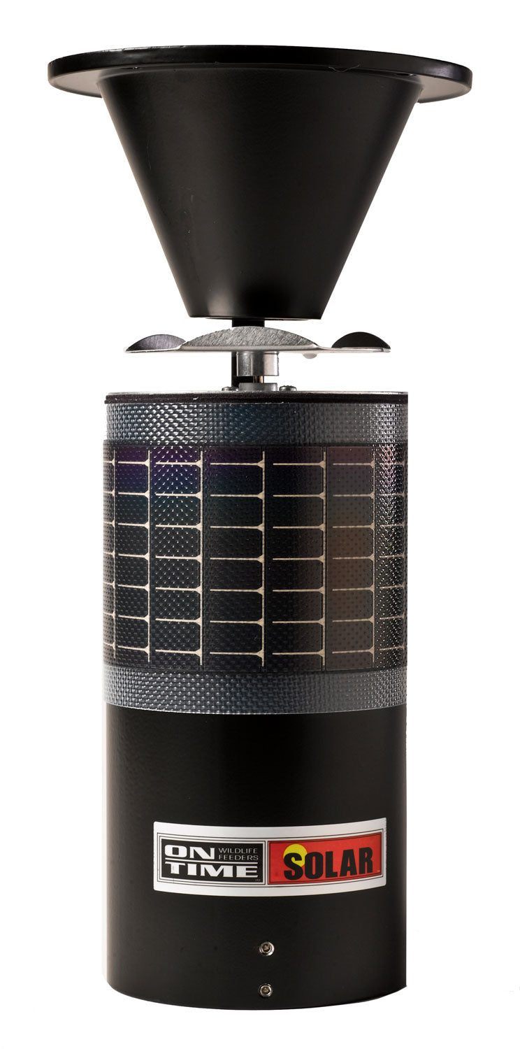 On Time 11114 Elite Lifetime Solar Feeder, Wraparound Solar Panel, Waterproof, 6 Programs, Black
