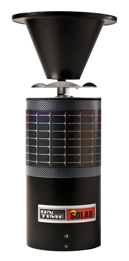 On Time 11114 Elite Lifetime Solar Feeder, Wraparound Solar Panel, Waterproof, 6 Programs, Black