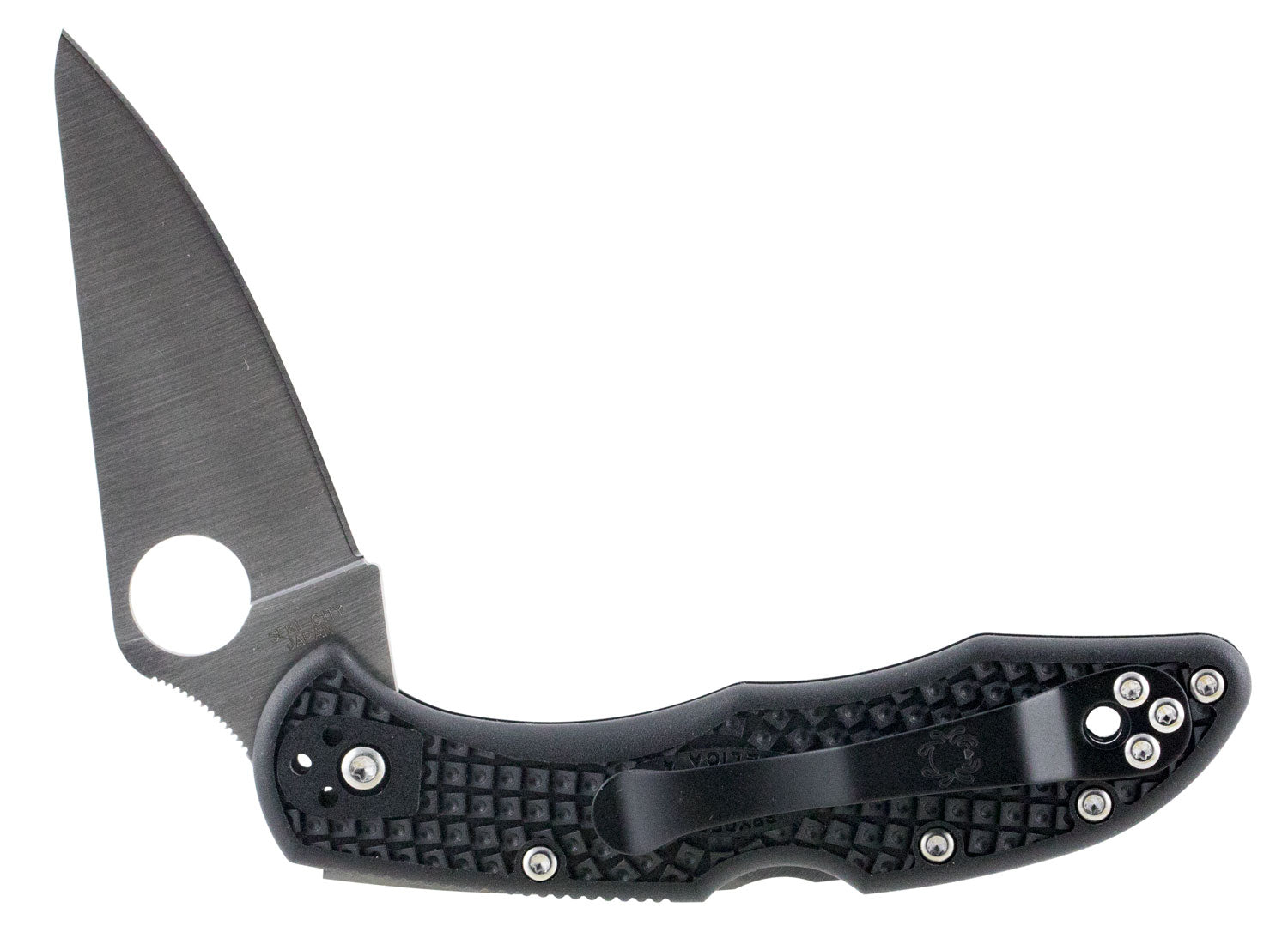 Spyderco C11FPBK Delica Folding Knife 2.875" VG-10 Plain Edge Flat Ground Blade Black FRN Handle