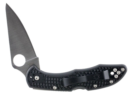 Spyderco C11FPBK Delica Folding Knife 2.875" VG-10 Plain Edge Flat Ground Blade Black FRN Handle