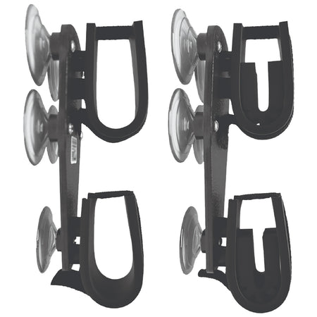 Rugged Gear 10020 Vehicle Suction Cup Gun Rack Black Metal