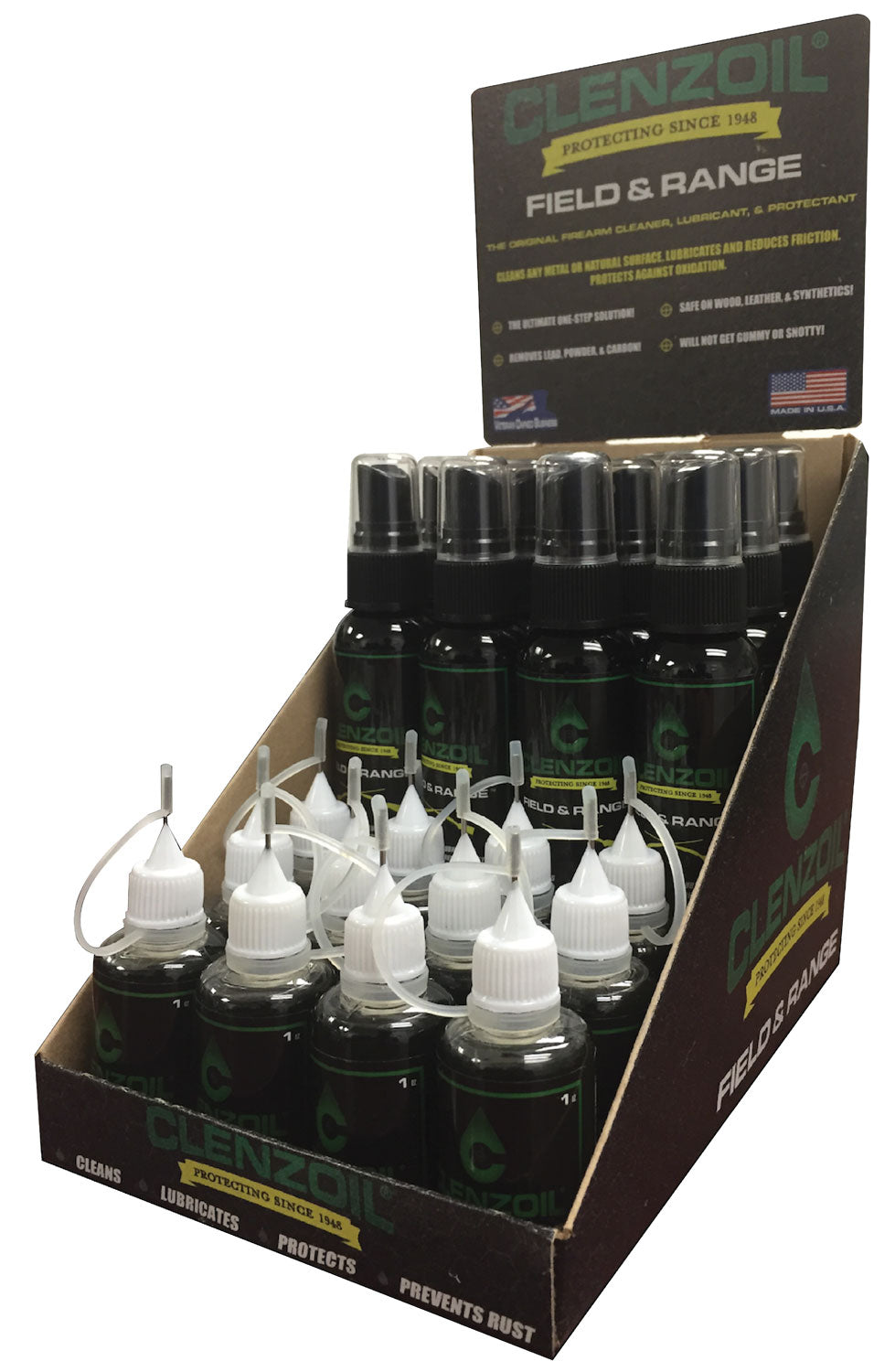 Clenzoil 2281 Field & Range Counter Display Set with 12 Pump Sprayers and 12 Needle Oilers