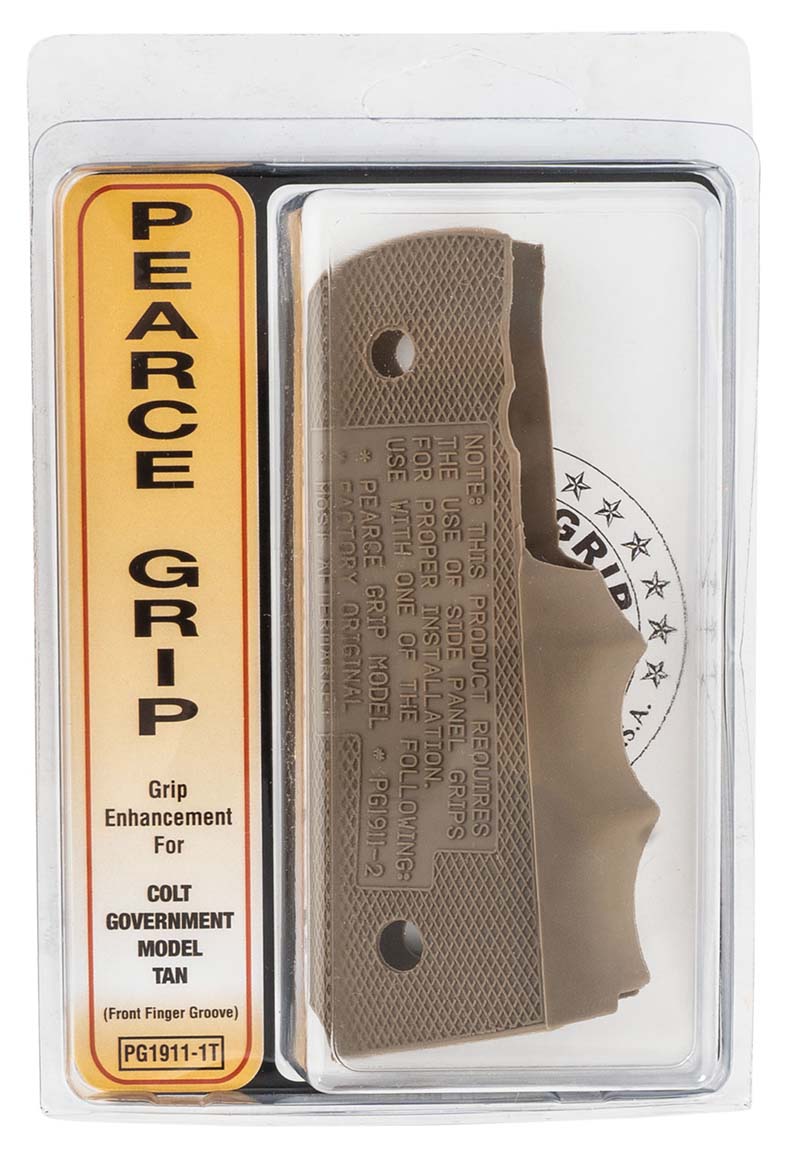 Pearce Grips 1911 Tan Finger Grooved Rubber Side Panel Insert