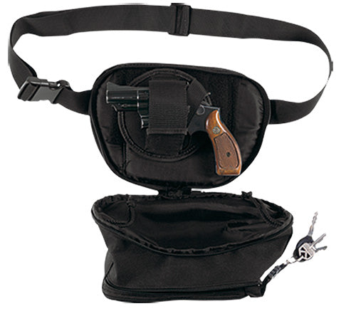 Bulldog BD860 Ambidextrous Medium Fanny Pack Holster Black Water-Resistant Nylon