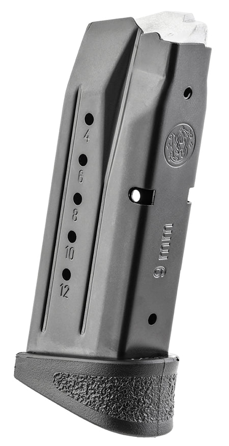 Smith & Wesson M&P Compact 12rd 9mm Luger Blued Steel Pistol Magazine w/ Finger Rest