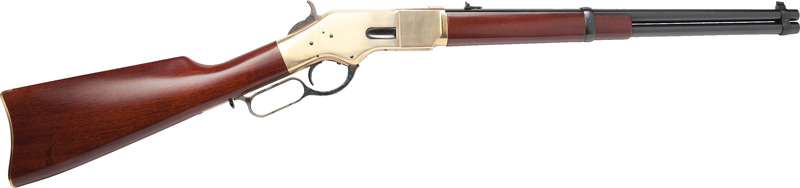 CIMARRON 1866 YELLOWBOY 19" 44SPL LVR RFL W/ SADDLE RING, BRASS REC WALNUT STOCK
