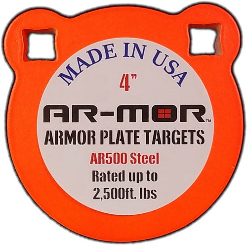 AR-MOR AR500 Steel Round Gong 4" 3/8" Thick Orange