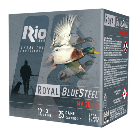 Rio Ammunition RBSM403 BlueSteel Royal 12 Gauge 3" 1-3/8oz  1300 fps 3 SHOT 8435101624022