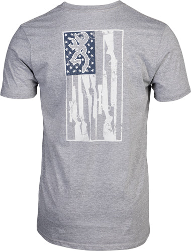 BROWNING SS T-SHIRT BROWNING LEGACY FLAG HTHR GRAY XLARGE
