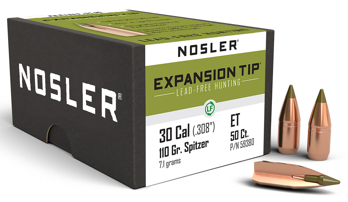 Nosler 59380 E-Tip Lead-Free .30 Caliber 110 Grain Spitzer 50/Box